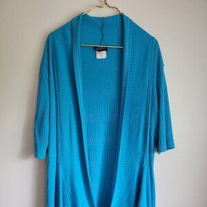 Artex Fashion Tunic Sweater for Women Polyester Size XL Turquoise  Short sleeves